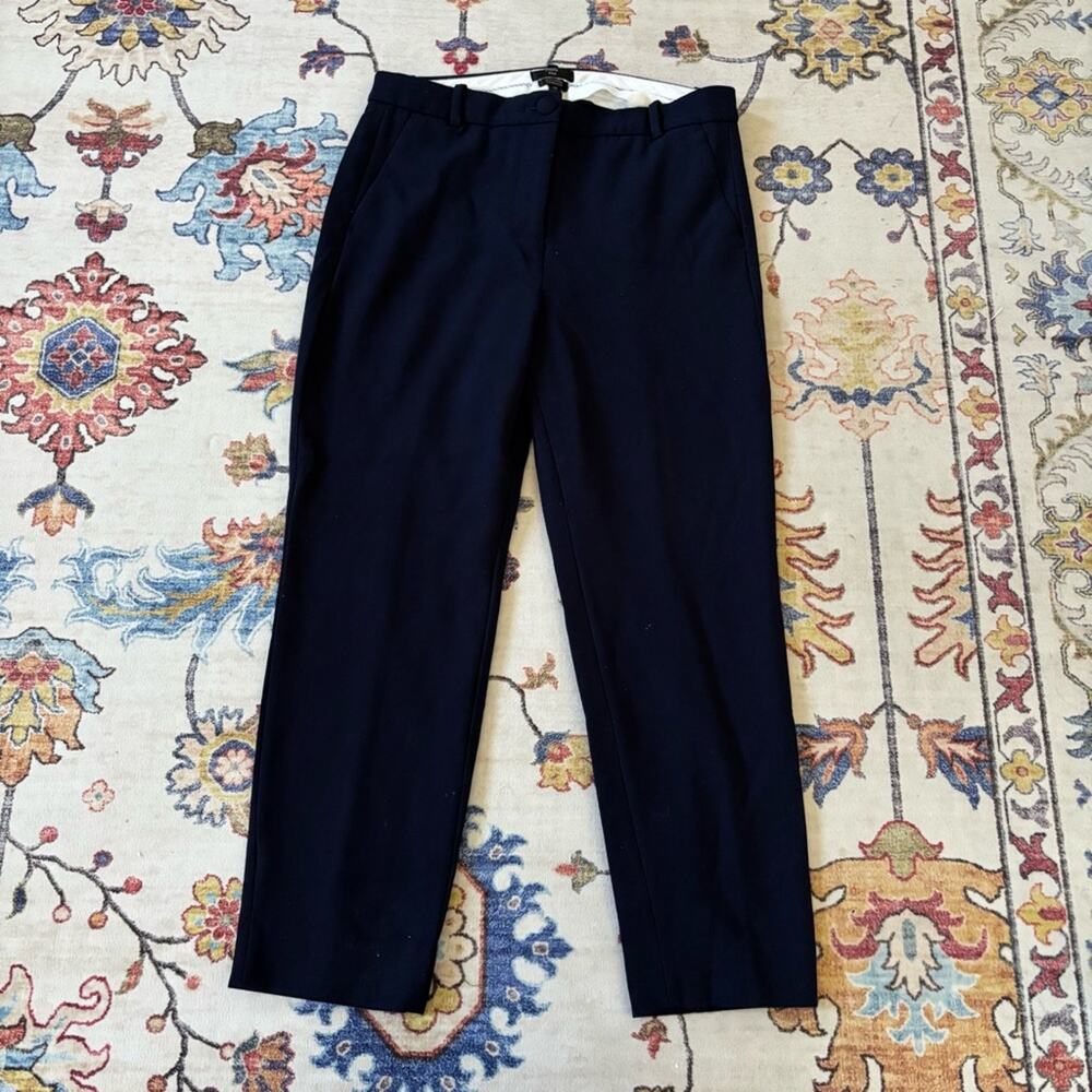 J. Crew 365 Cameron Navy Blue Slim Cropped Pants Four Season Stretch Size 10